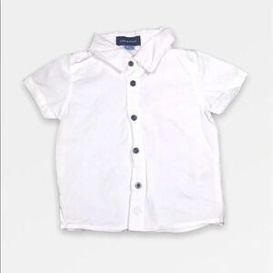 4/$20 White Short Sleeve Button Down Shirt